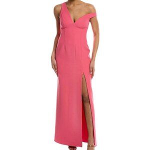 BCBGMAXAZRIA Pink One-Shoulder Column Evening Gown Dress Size 6 NWT Formal Maxi